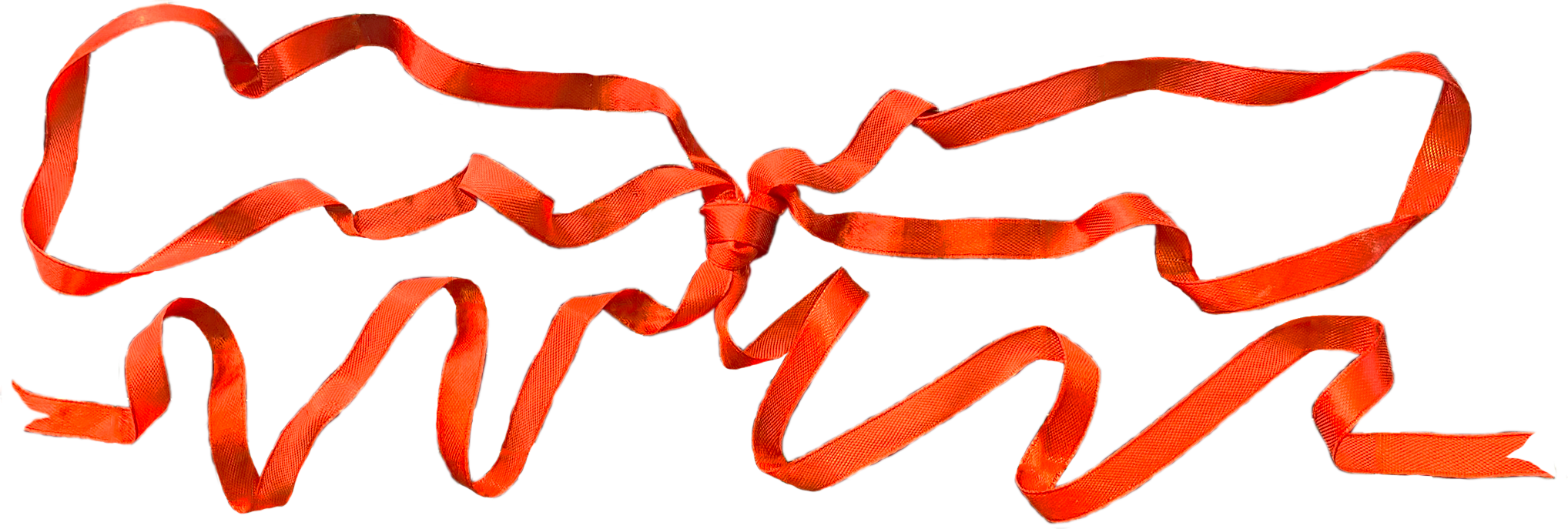 Bow wiggly and made of red ribbon